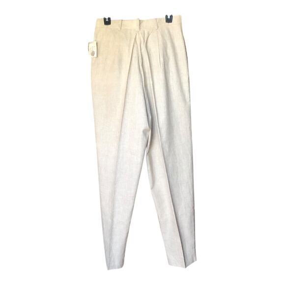 F.L. Malik Beige High Waisted Linen Rayon Tapered Pants Womens Size 12 NWT - Picture 7 of 13